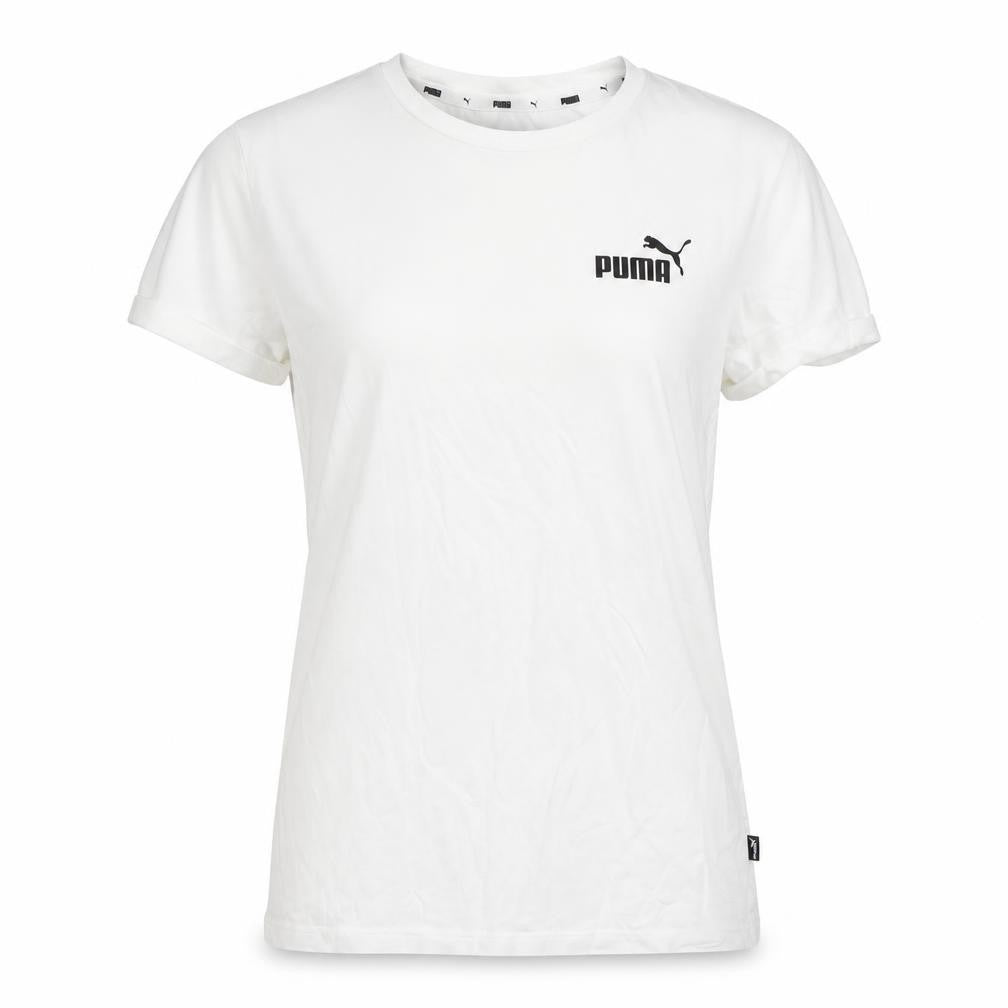 Puma Womens White XS Basic Crew Neck Short Sleeve T-Shirt