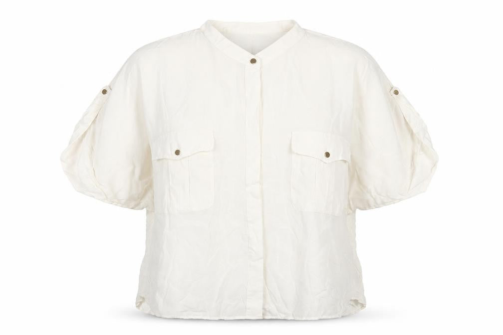 EVA KAYAN Women's White Relaxed Viscose Blouse Size 14