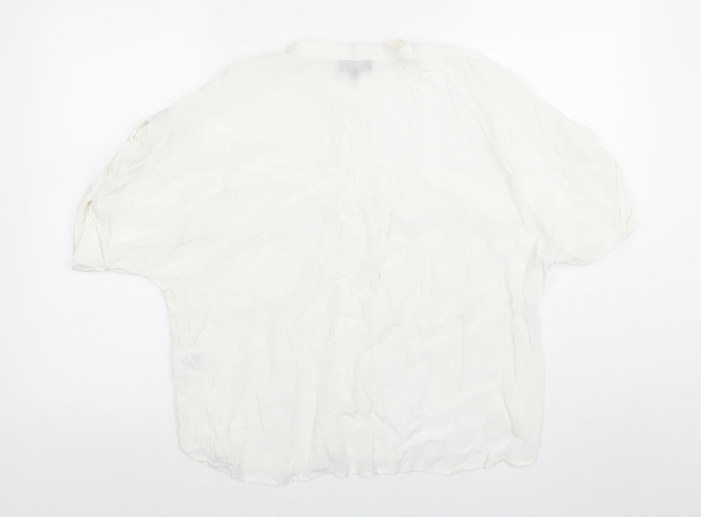 EVA KAYAN Women's White Relaxed Viscose Blouse Size 14