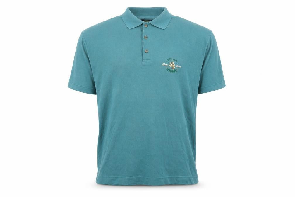 Back Swing Men’s Blue Cotton Short Sleeve Polo Shirt Size M
