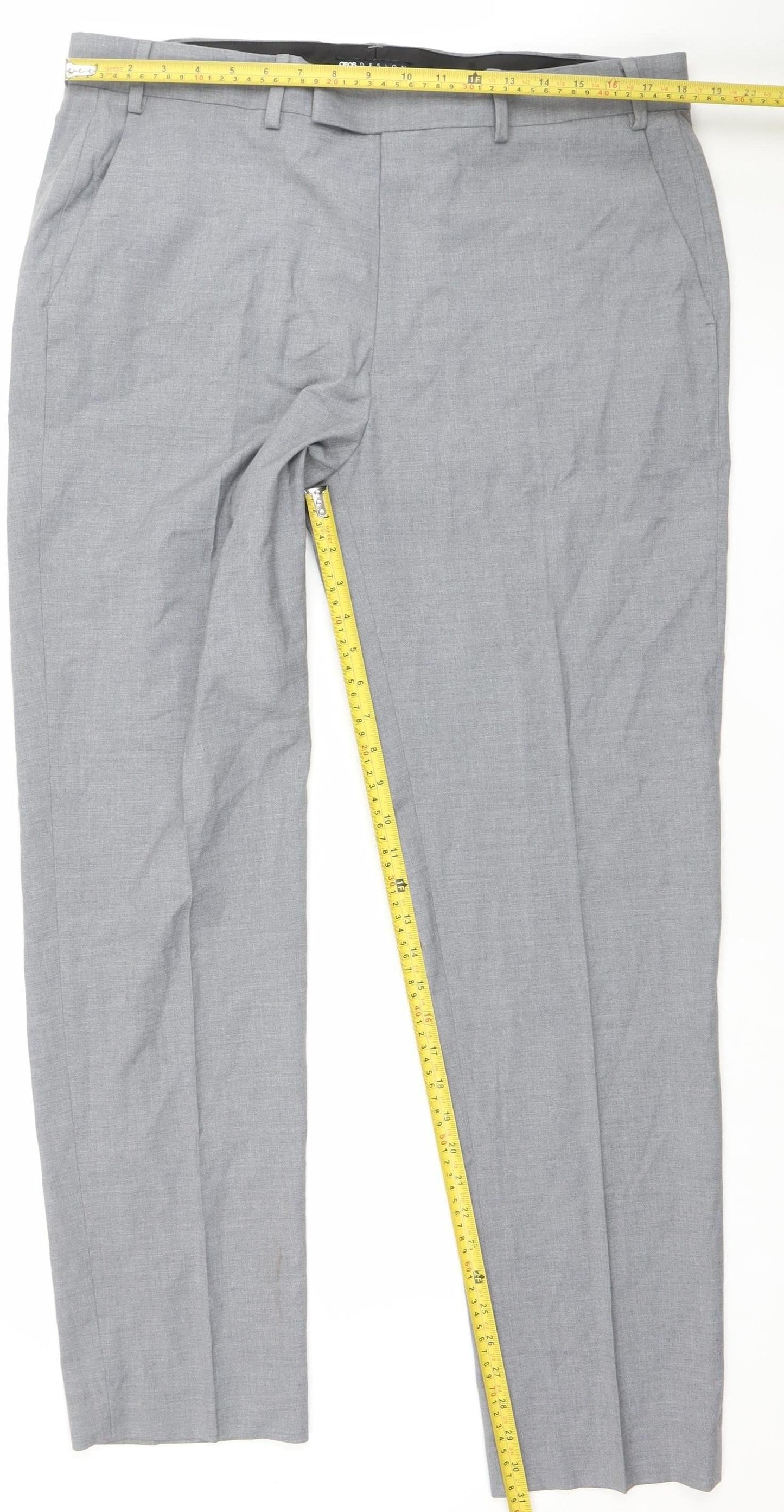 ASOS Design Men's Grey Slim Fit Smart Trousers W38 L32