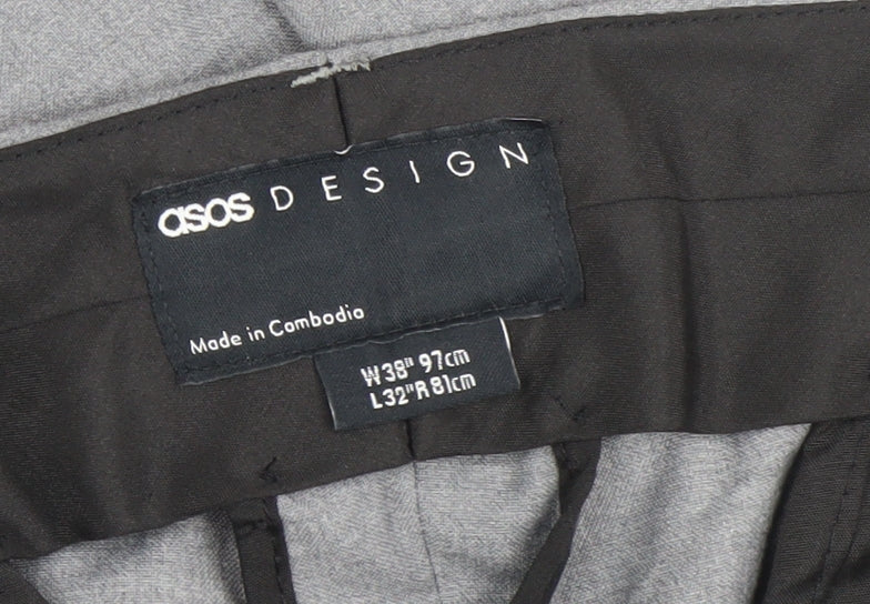 ASOS Design Men's Grey Slim Fit Smart Trousers W38 L32