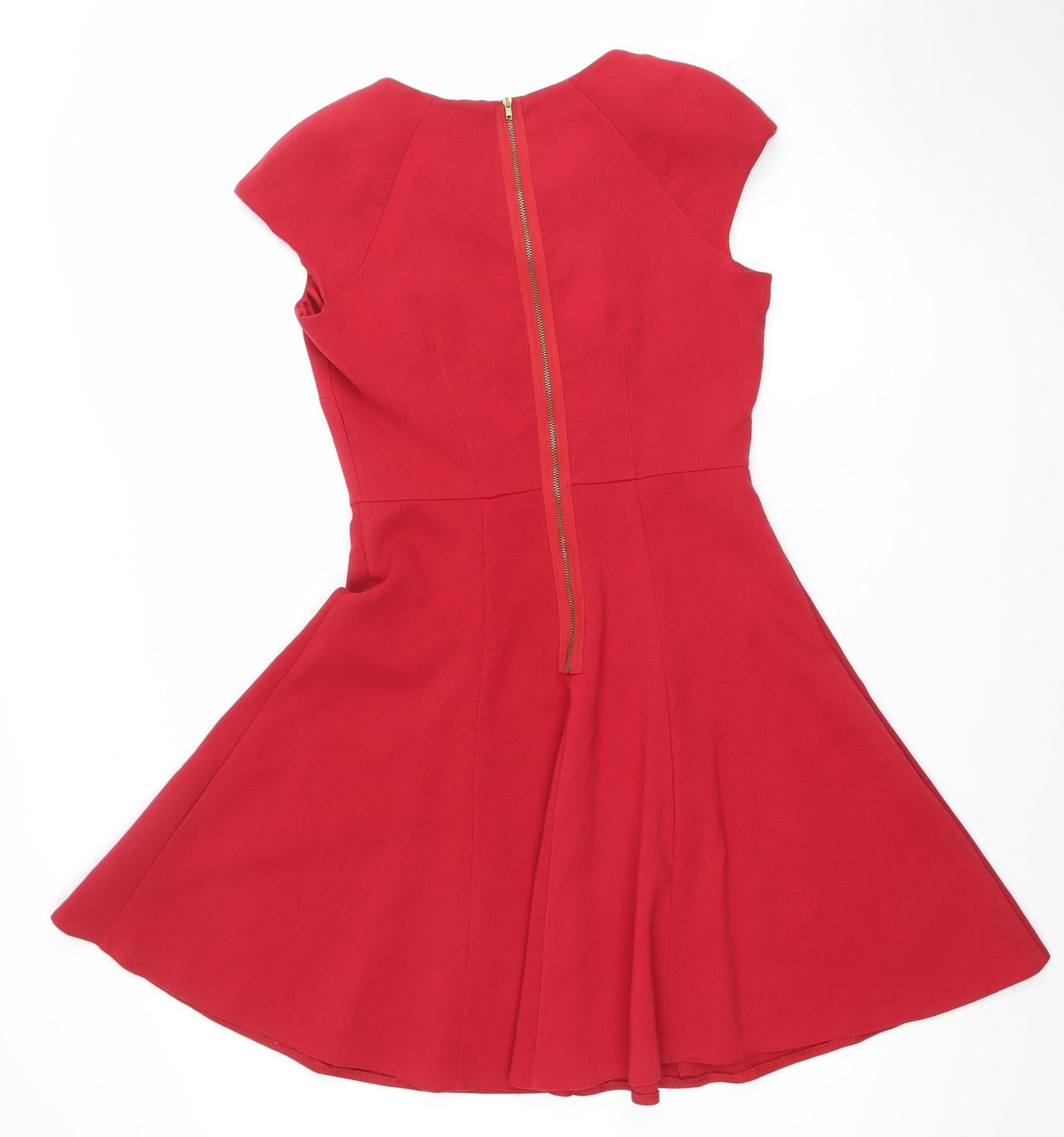 Savida Women's Red Fit & Flare Knee Length Dress Size 12