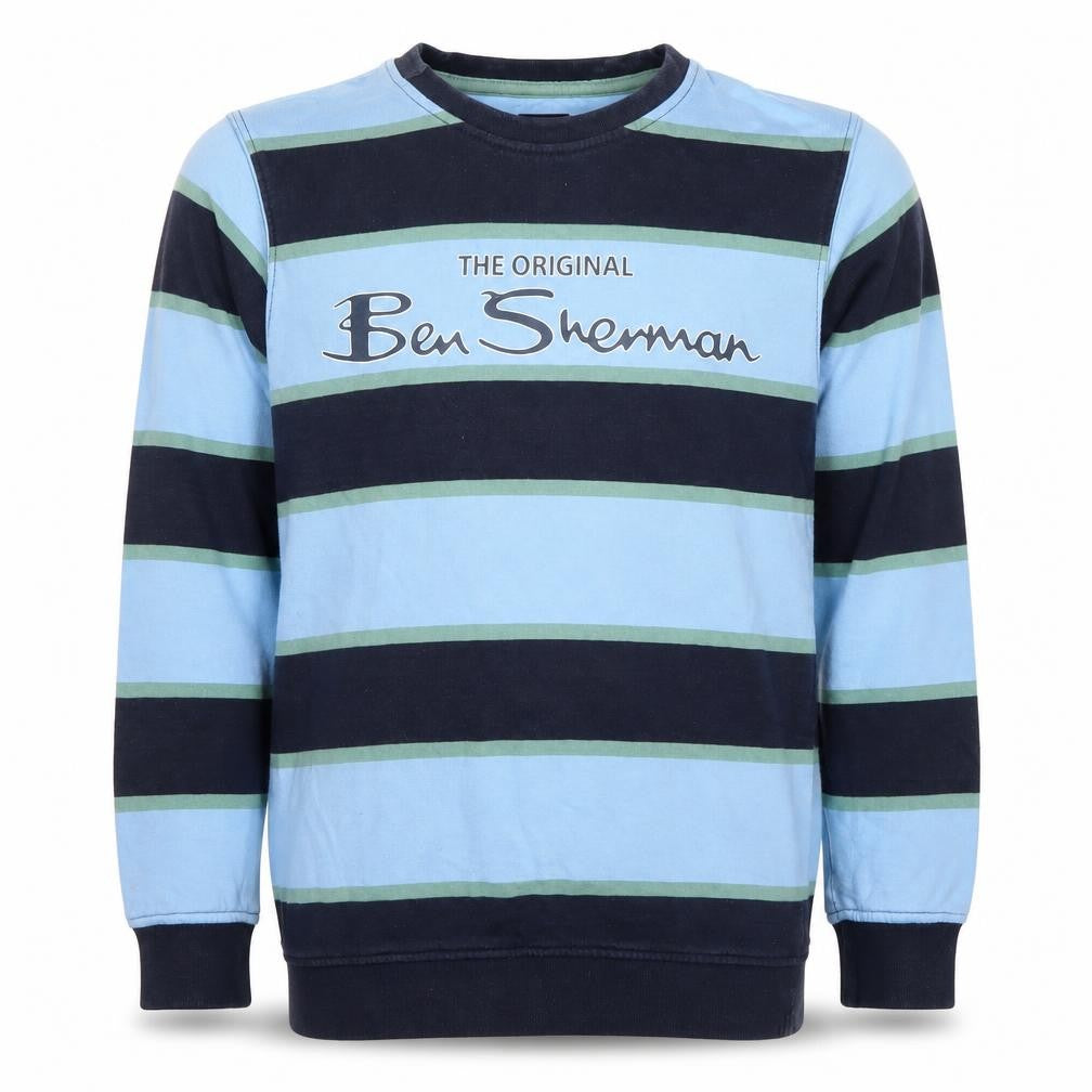 Ben Sherman Boys Blue Striped Pullover Sweatshirt 10-11 Years
