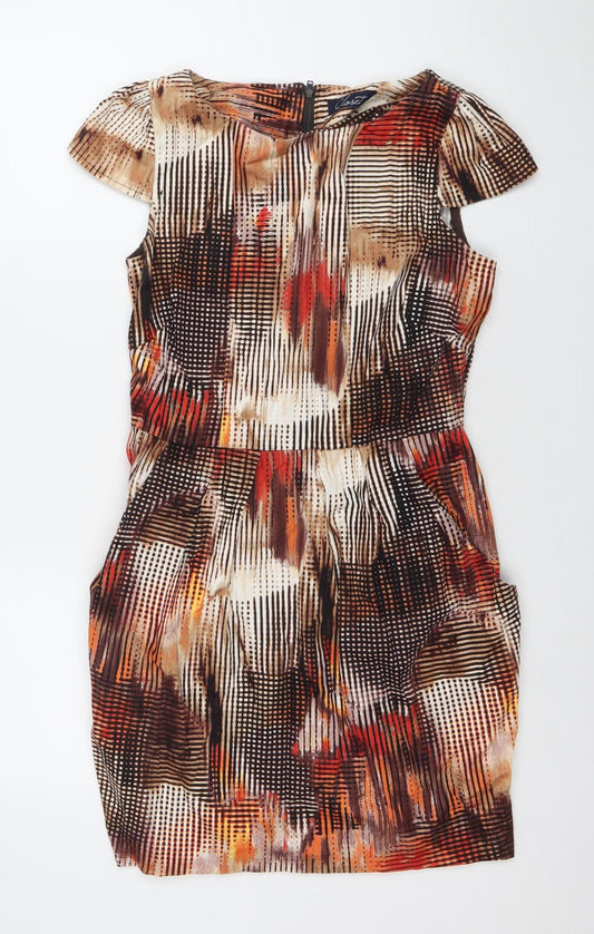 Closet Women’s Multicoloured Size 12 Cotton Sheath Knee Length Dress