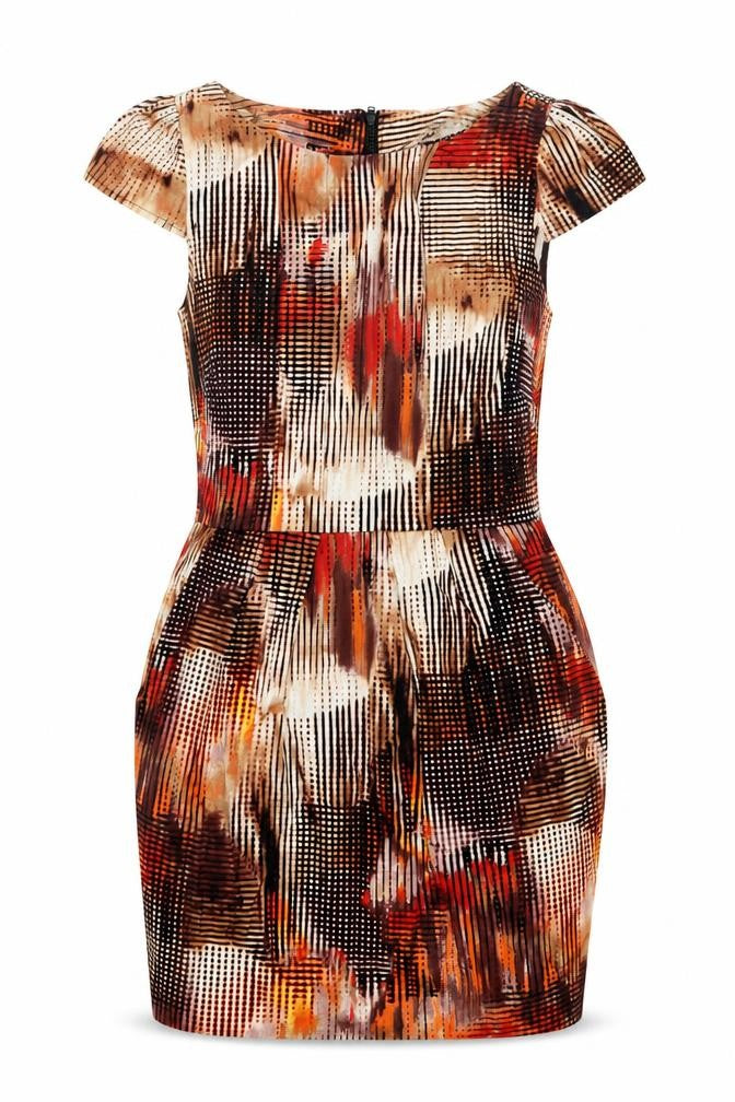 Closet Women’s Multicoloured Size 12 Cotton Sheath Knee Length Dress