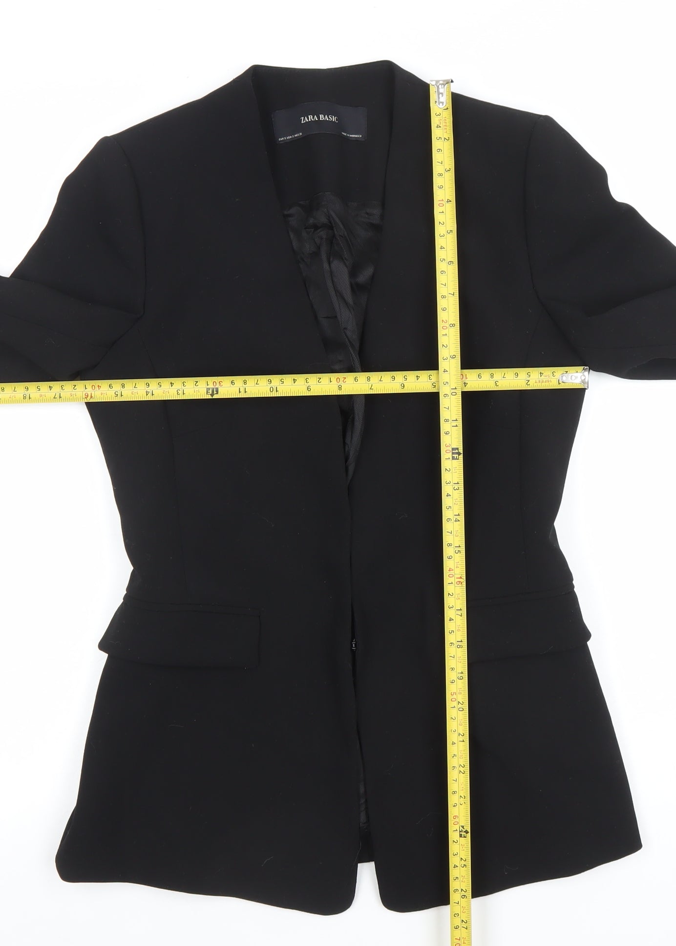 Zara Basic Women's Black Slim Fit Tailored Blazer Size S