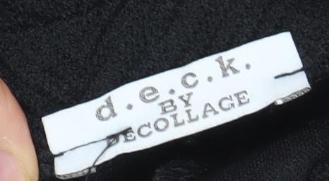 DECK BY DECOLLAGE Women's Black M Wide-Leg Cropped Trousers