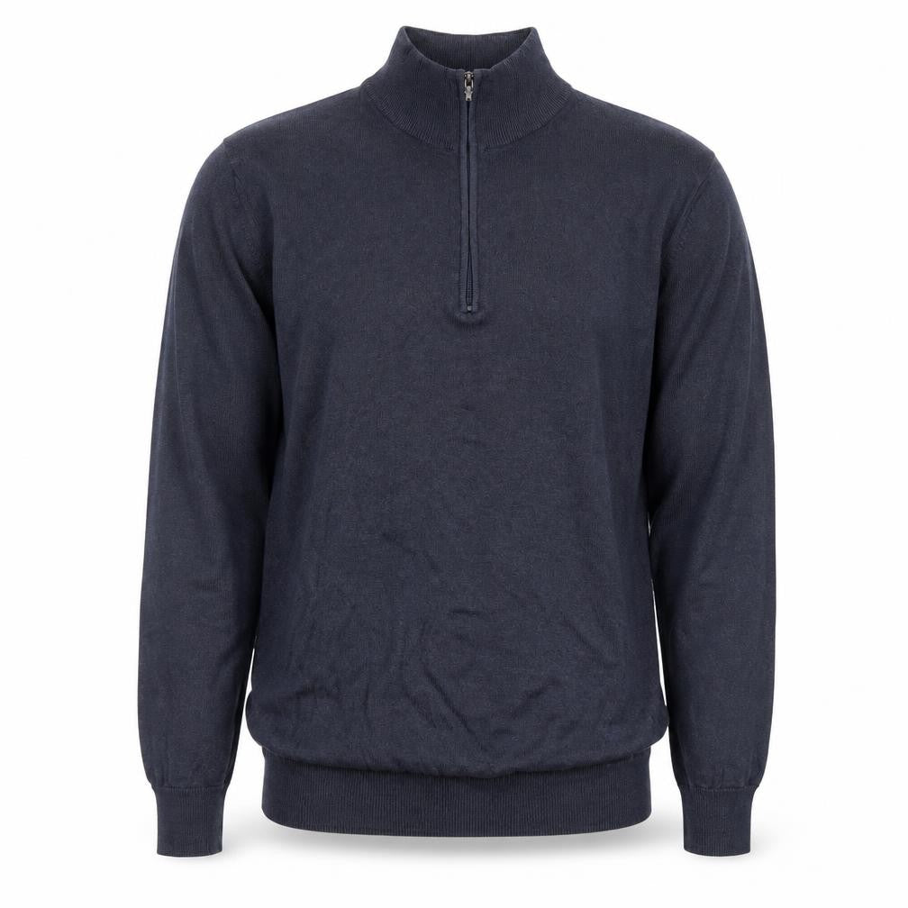 Calvin Klein Men’s Blue 1/4 Zip Cotton Acrylic Jumper Size L