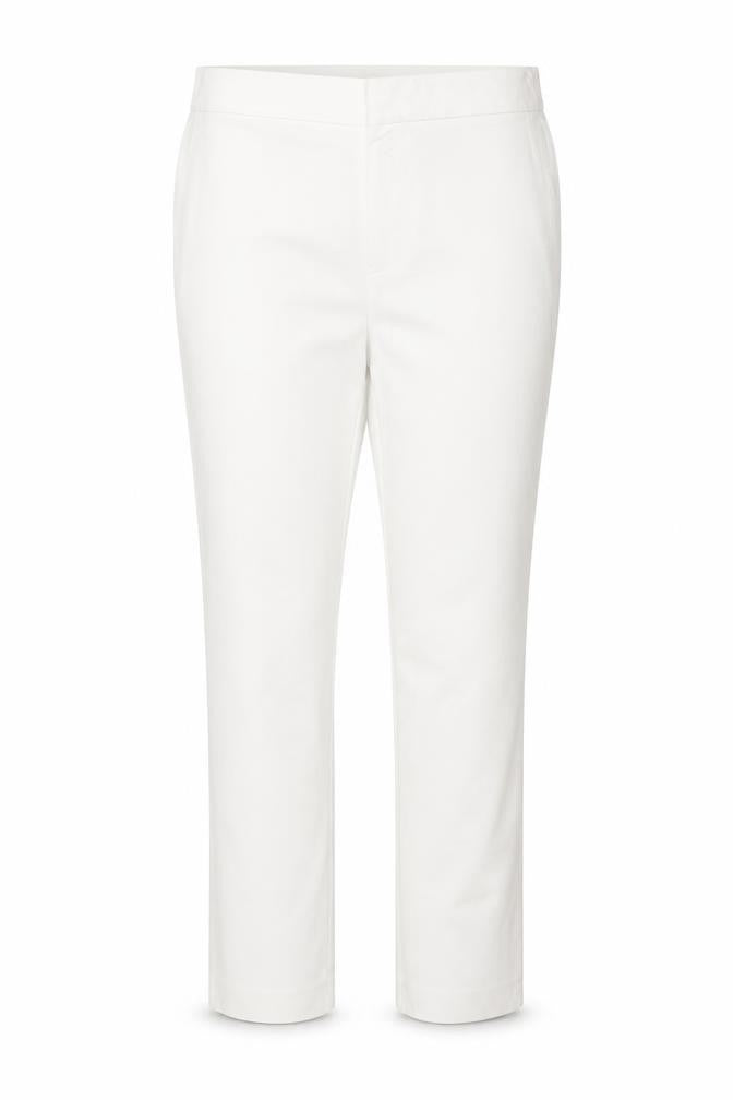 Savior Women White Size 16 Straight Leg Trousers Cotton Blend