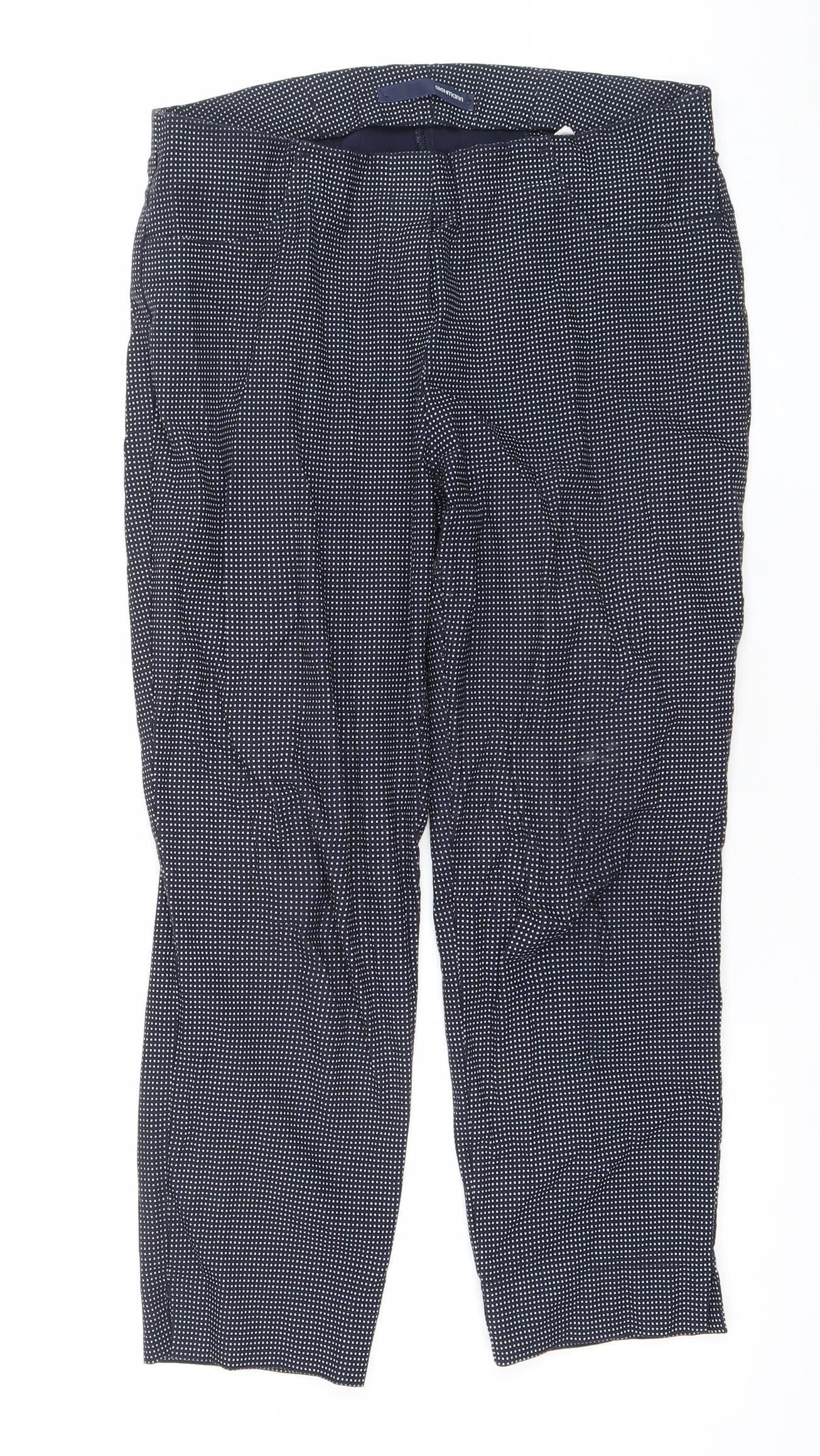 Stehmann Womens Blue Geometric Slim Trousers Size 12