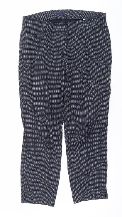 Stehmann Womens Blue Geometric Slim Trousers Size 12