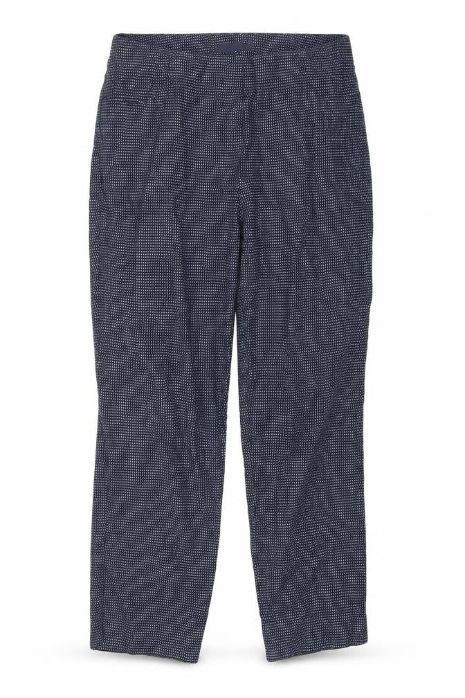 Stehmann Womens Blue Geometric Slim Trousers Size 12