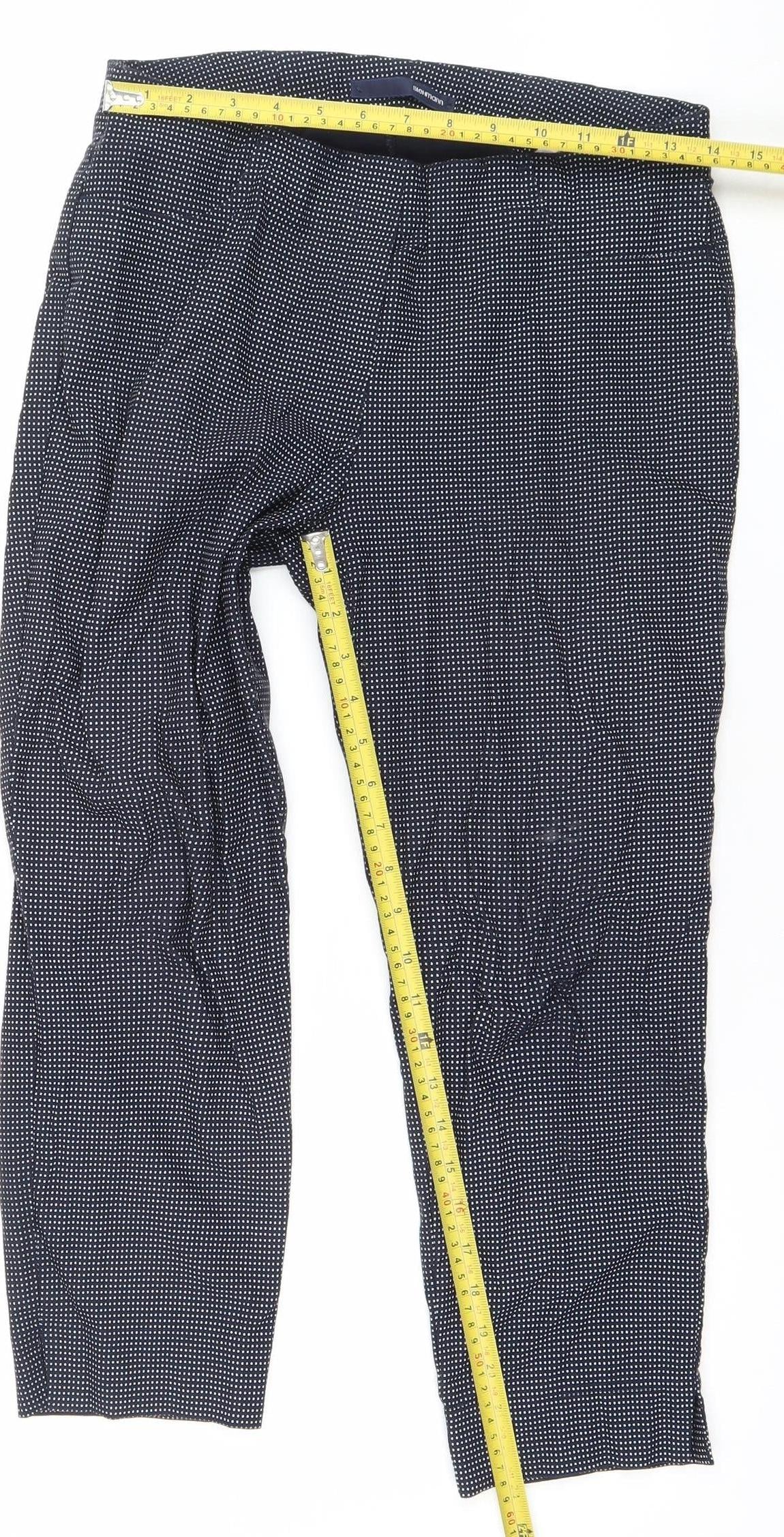 Stehmann Womens Blue Geometric Slim Trousers Size 12