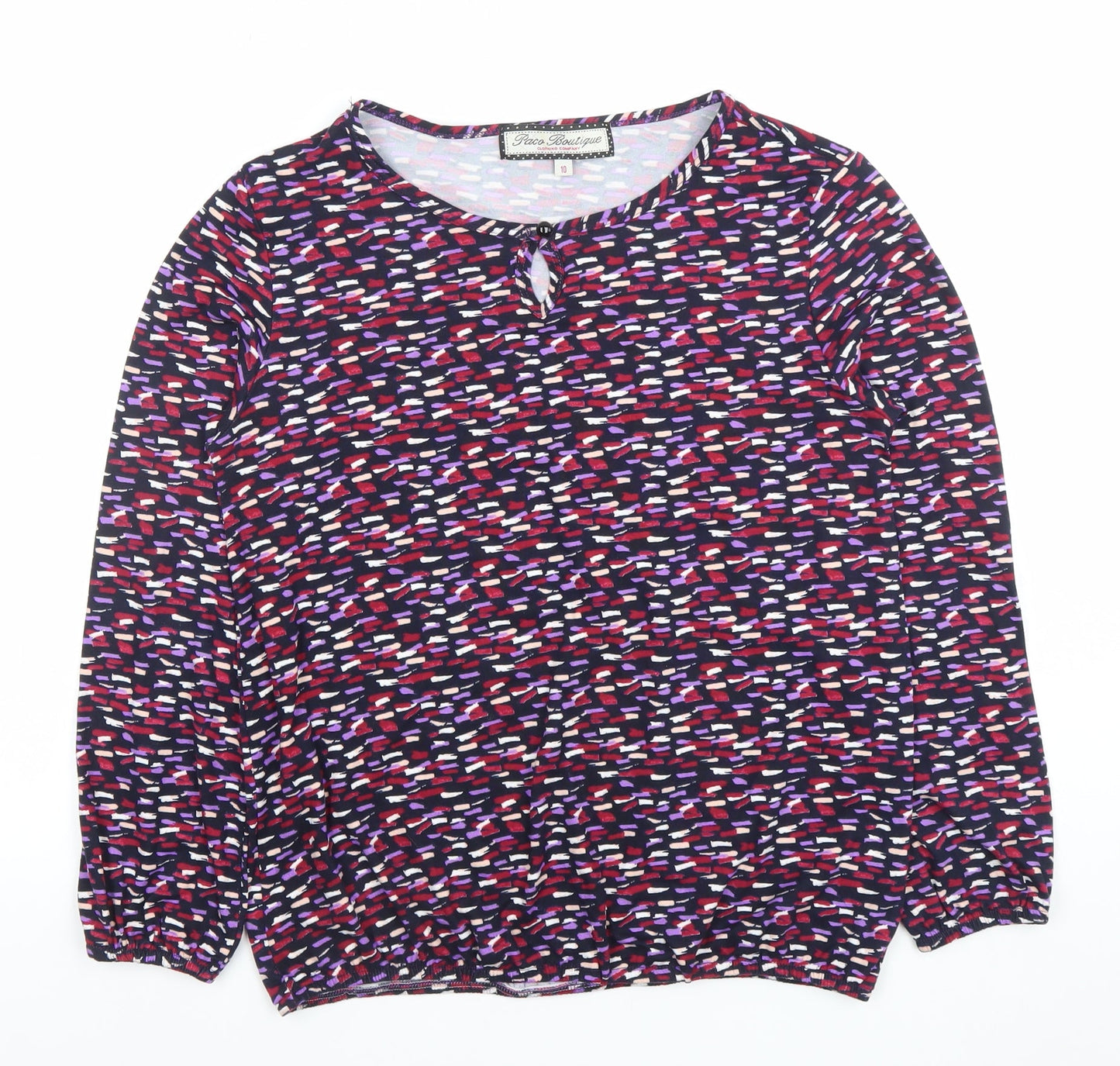 Grace Boutique Women’s Multicoloured Blouse Size 10 Jersey Long Sleeve