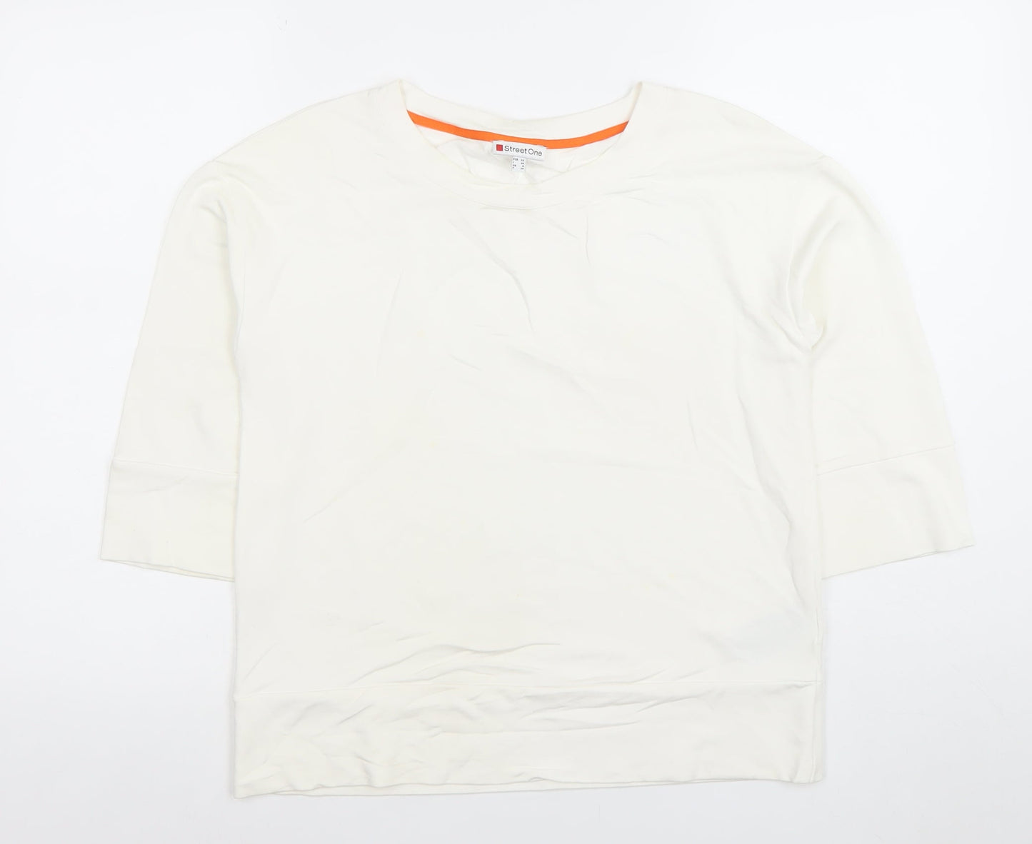 Street One Womens Ivory 3/4 Sleeve Basic Jersey Top Size 10