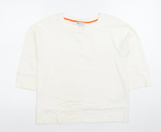 Street One Womens Ivory 3/4 Sleeve Basic Jersey Top Size 10