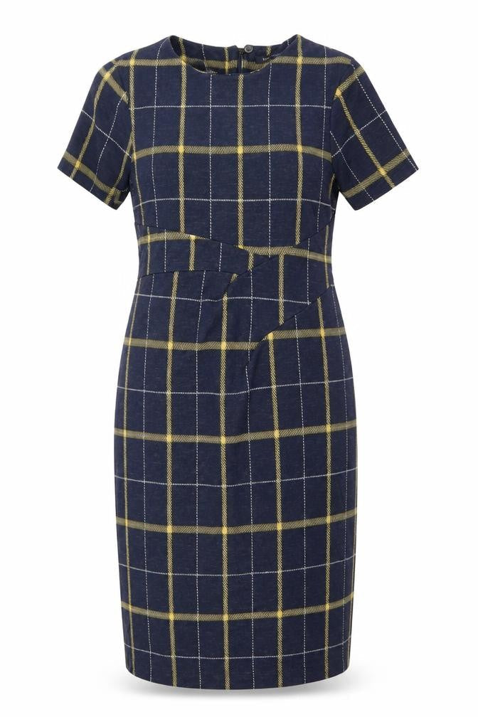 Marks & Spencer Women Blue Check Collared Shift Dress Size 12