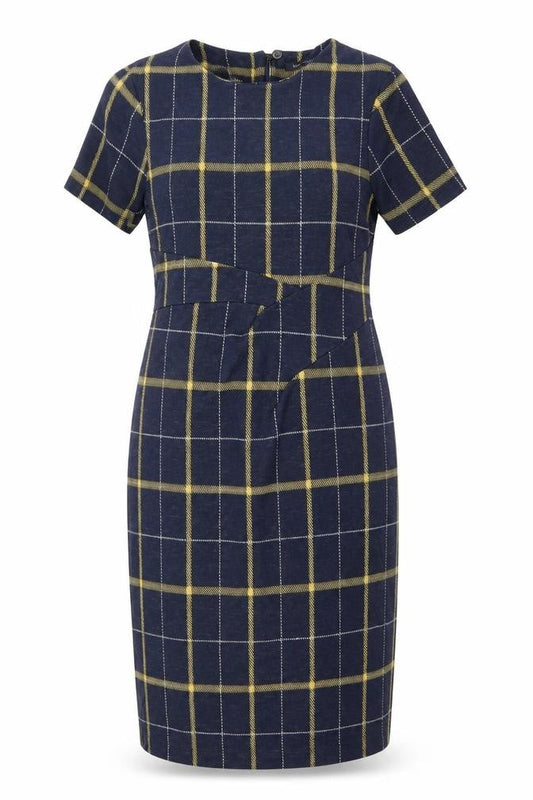 Marks & Spencer Women Blue Check Collared Shift Dress Size 12