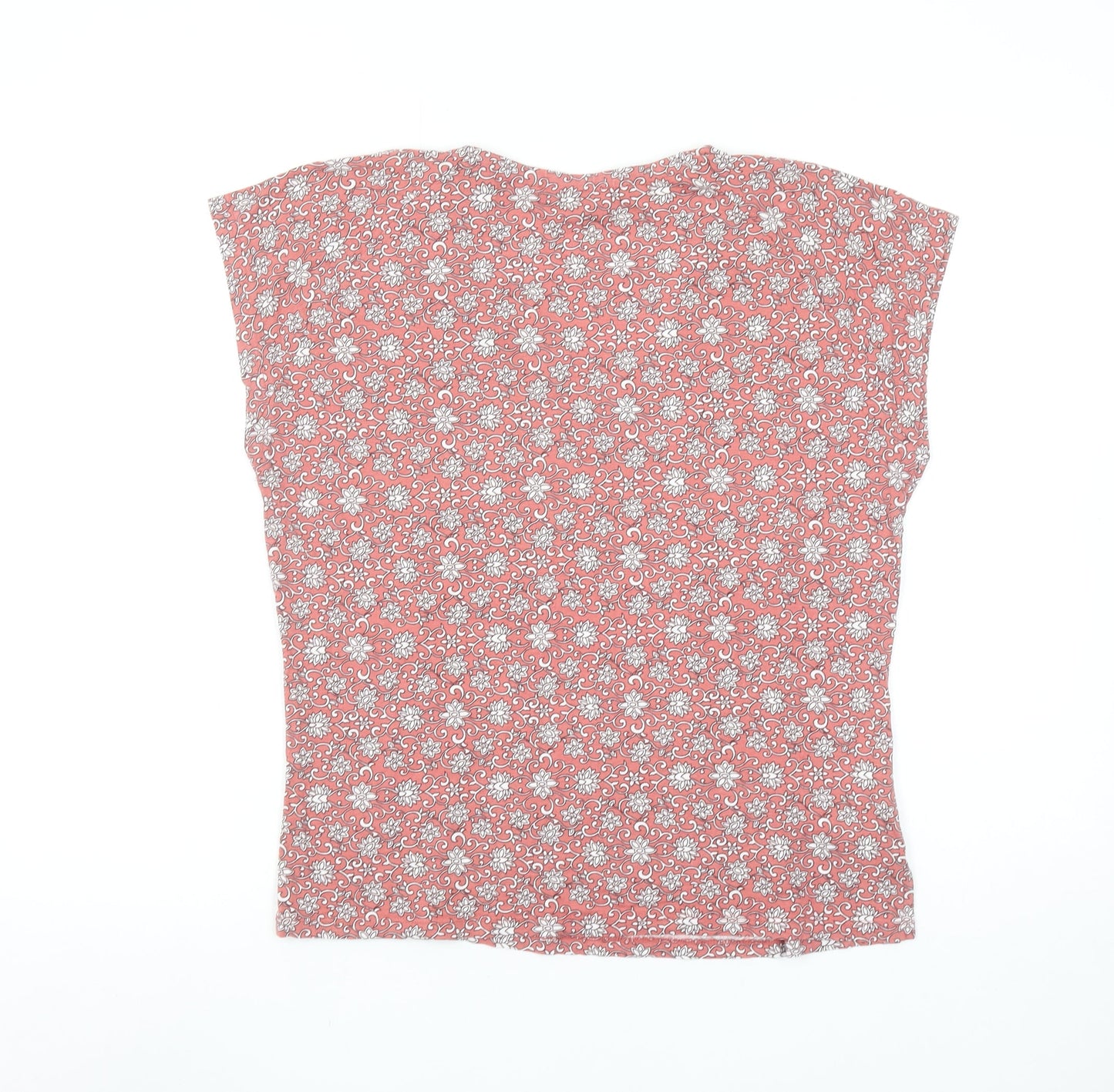 Laura Ashley Women's Pink Floral V-Neck Tunic Blouse UK 14