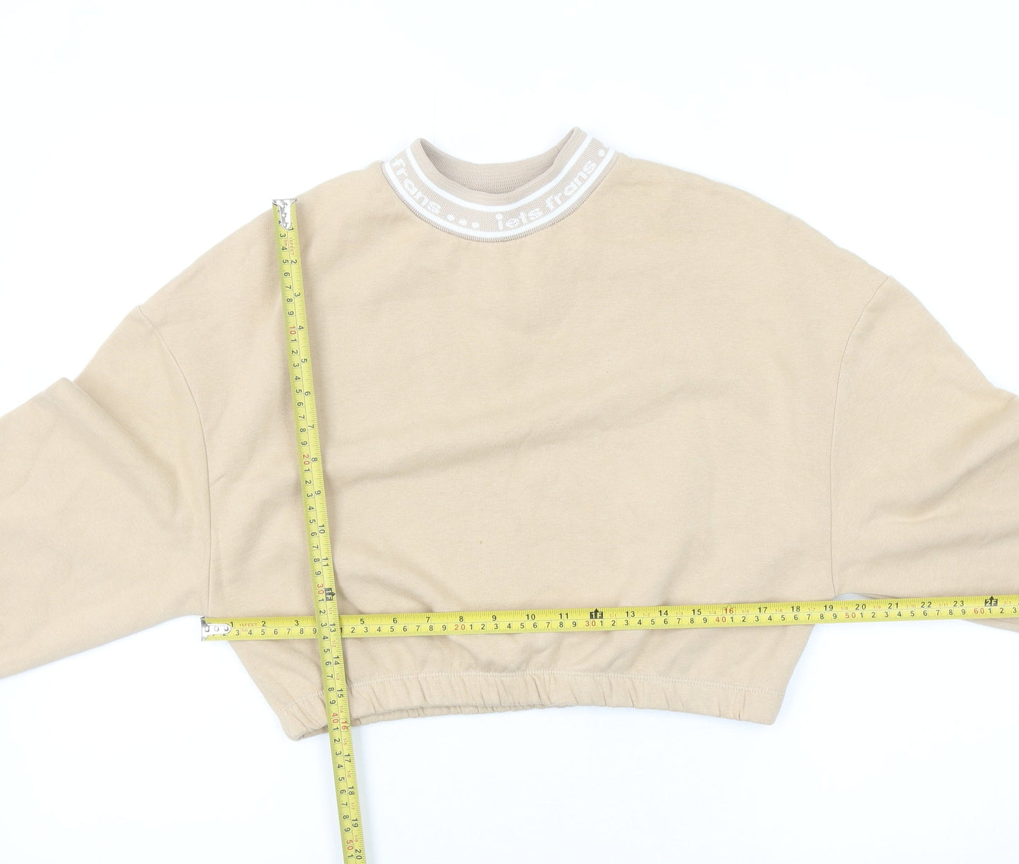Urban Outfitters Womens Beige Cropped Pullover Sweatshirt Size M