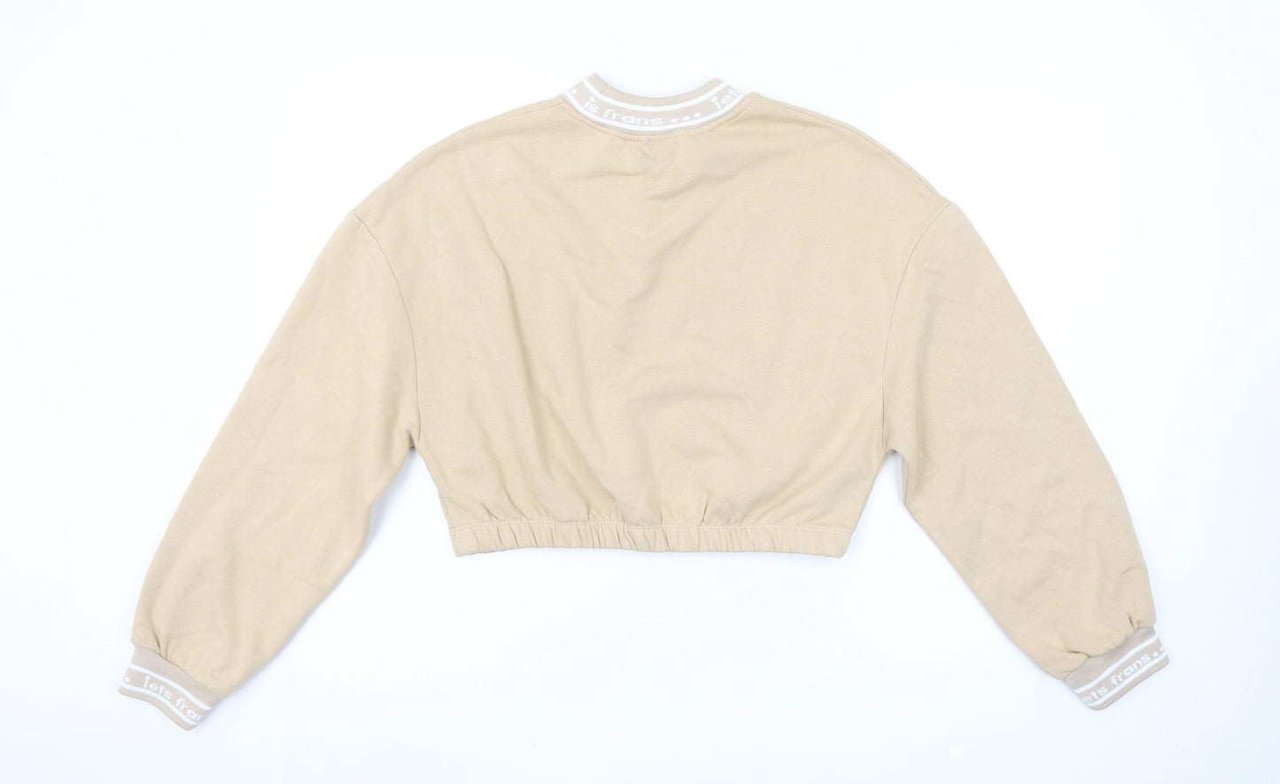 Urban Outfitters Womens Beige Cropped Pullover Sweatshirt Size M