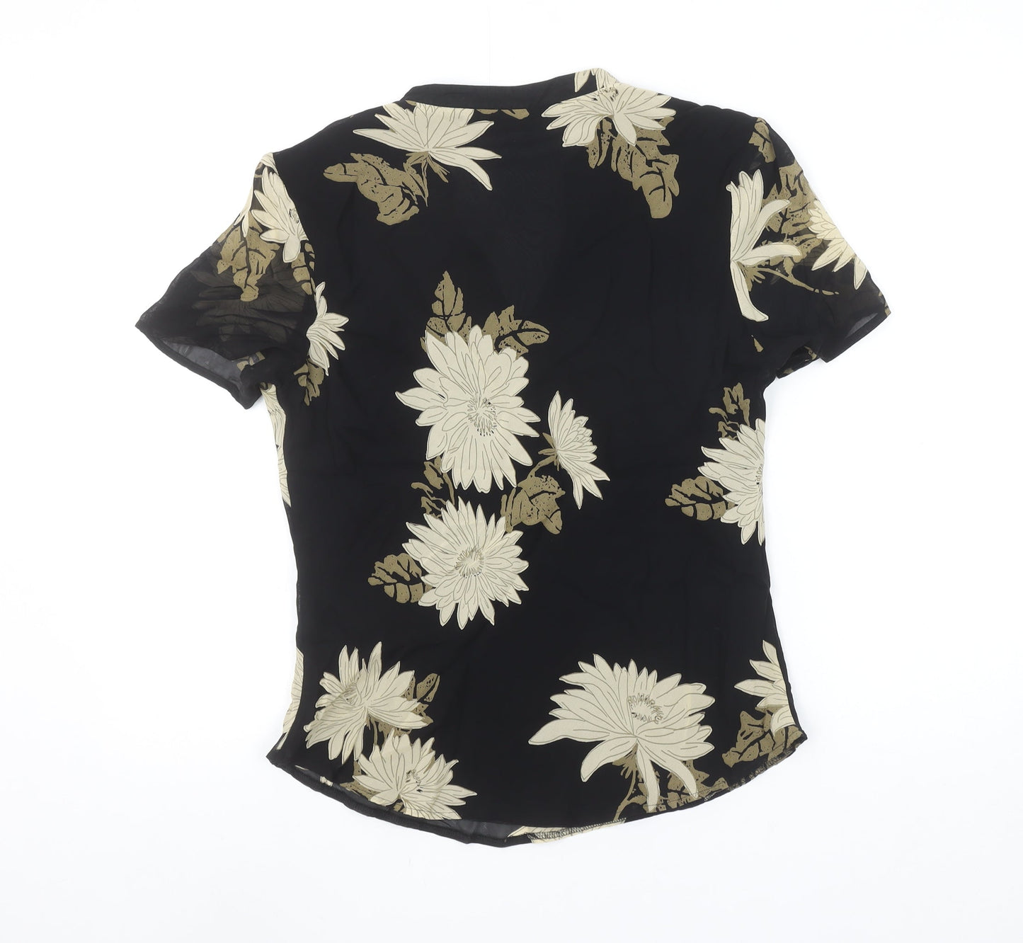 Marks and Spencer Women’s Black Floral Wrap Blouse Size 12