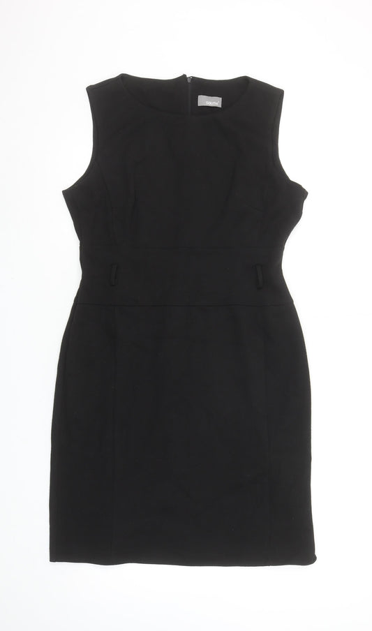 South Women Black Size 14 Sleeveless Sheath Knee Length Dress