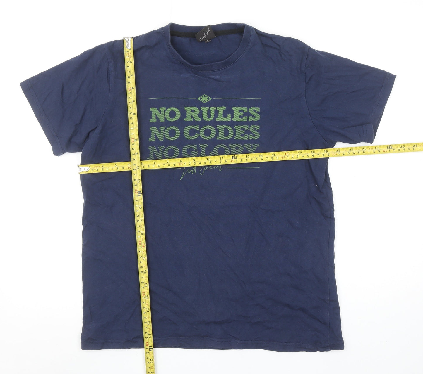 Nograd Men's Blue Graphic Cotton Crew Neck T-Shirt Size S