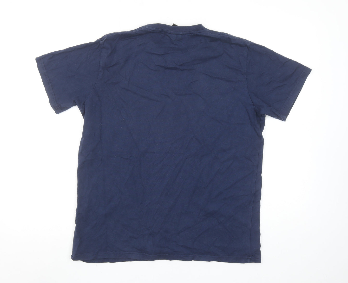 Nograd Men's Blue Graphic Cotton Crew Neck T-Shirt Size S