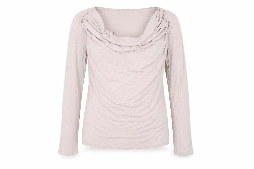 Marks & Spencer Per Una Beige Cowl Neck Long Sleeve Blouse UK 12