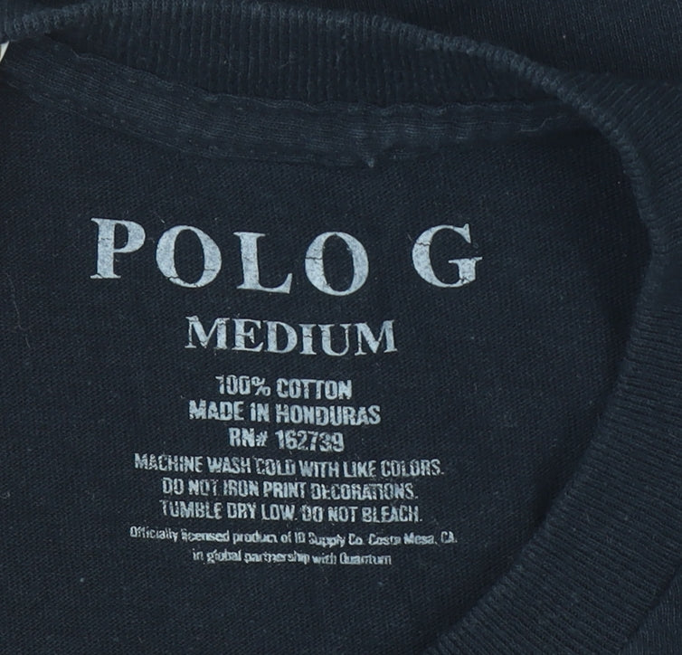 Polo G Men's Black Hall of Fame Graphic Cotton T-Shirt Medium