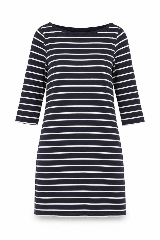 French Connection Women's Blue Striped Jersey Shift Dress Size 6