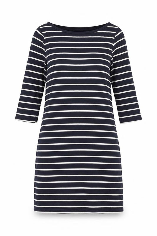 French Connection Women's Blue Striped Jersey Shift Dress Size 6