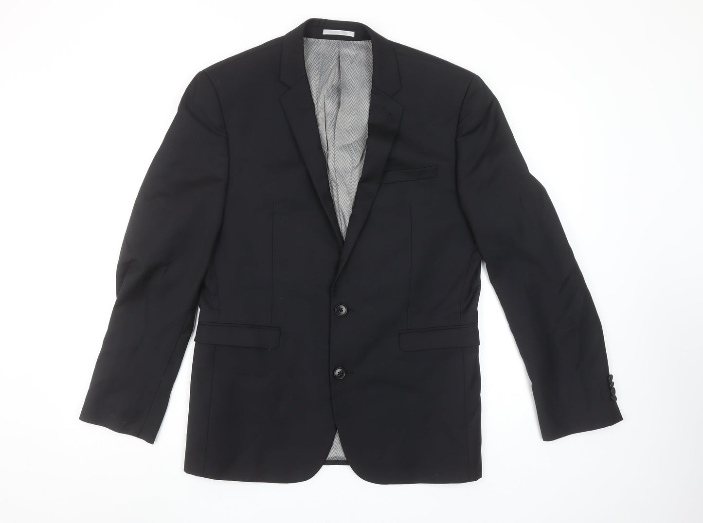 Next Men’s Black Slim Fit 38S Wool Blend Suit Jacket