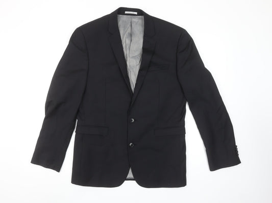 Next Men’s Black Slim Fit 38S Wool Blend Suit Jacket