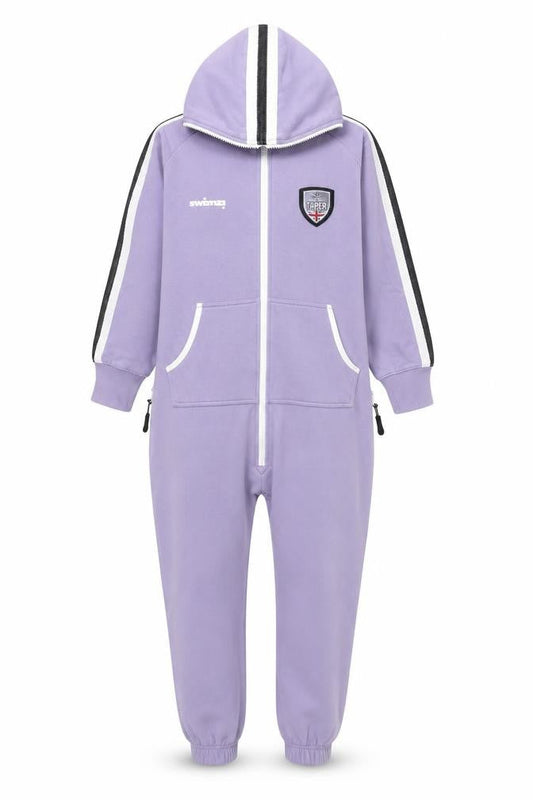 Swimzi Girls Purple Hooded Fleece Jumpsuit 11-12 Years Zip Up All-in-One