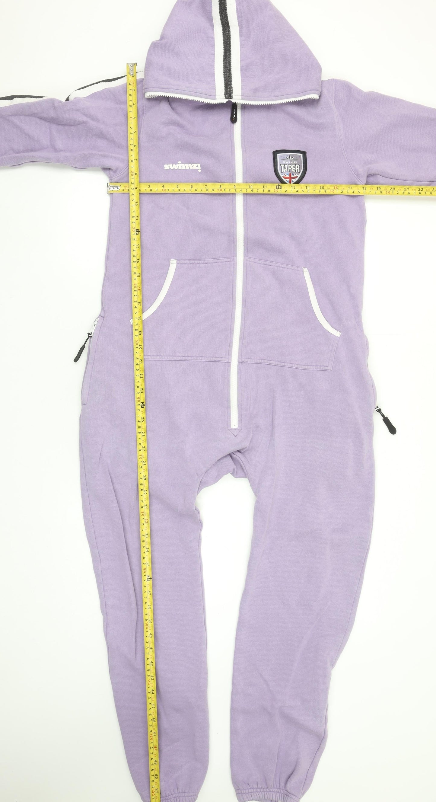 Swimzi Girls Purple Hooded Fleece Jumpsuit 11-12 Years Zip Up All-in-One