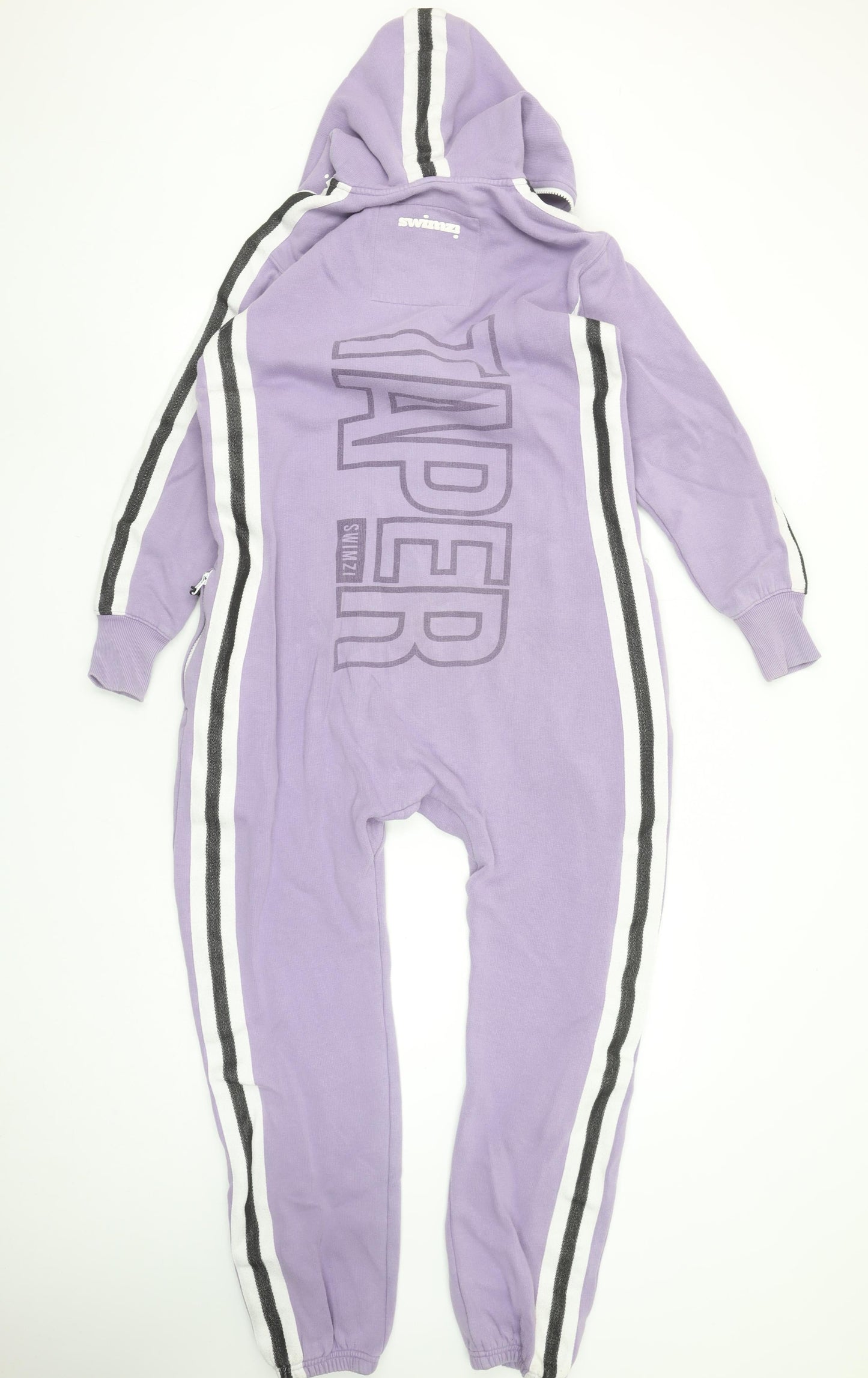 Swimzi Girls Purple Hooded Fleece Jumpsuit 11-12 Years Zip Up All-in-One