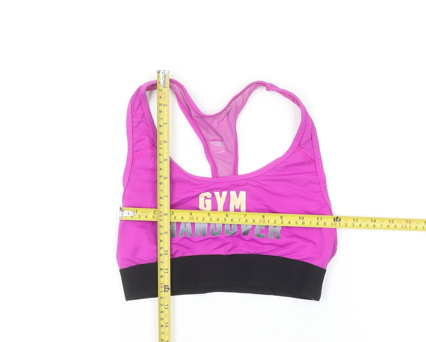 PINK Womens Pink Racerback Gym Hangover Sports Bra Size M