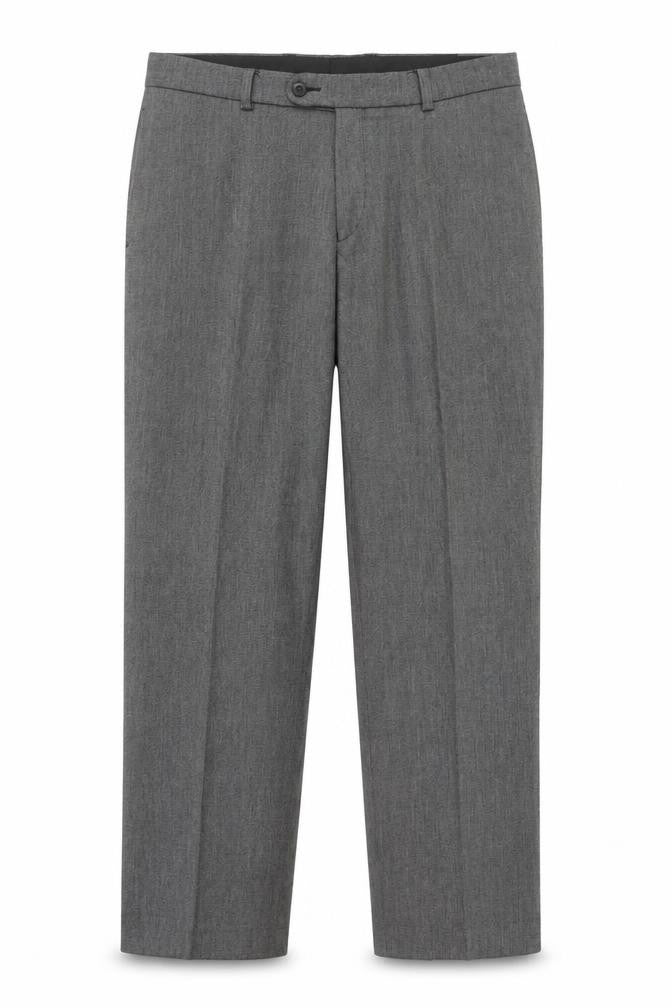 Remus Uomo Men's Grey Wool Blend Dress Pants 34R Straight Leg Formal Trousers