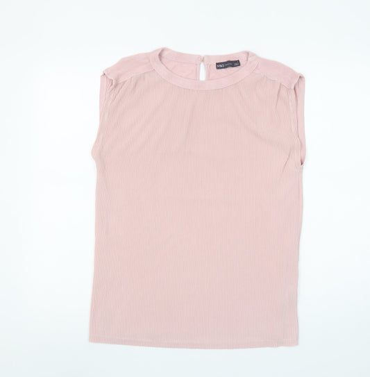 Marks and Spencer Womens Pink Sleeveless Blouse Size 14
