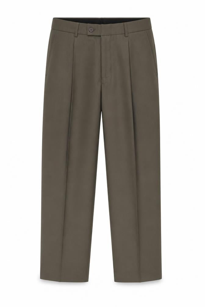 Debenhams Men's Brown Polyester Viscose Pleated Trousers Size 36 Short