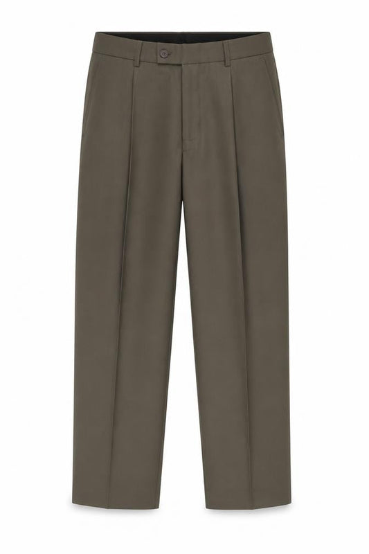 Debenhams Men's Brown Polyester Viscose Pleated Trousers Size 36 Short