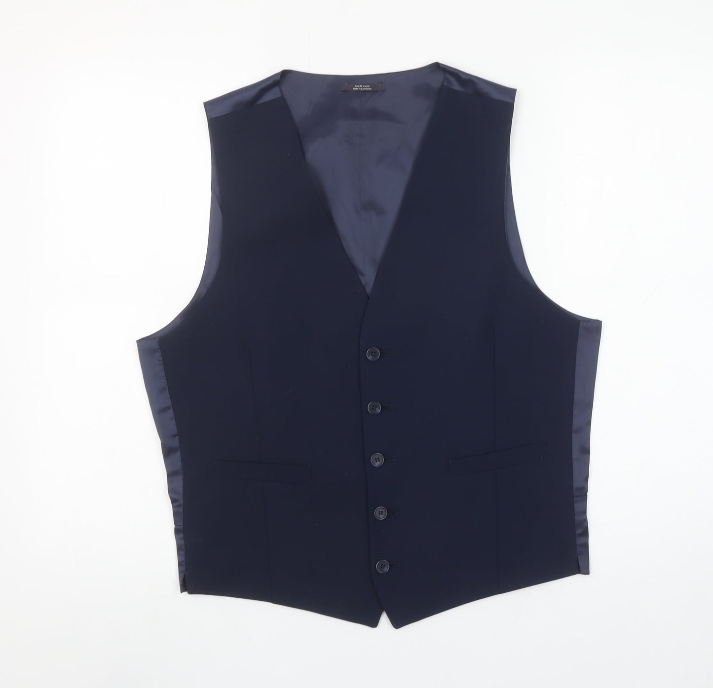 Marks and Spencer Men's Blue Wool Blend Waistcoat Size M Regular
