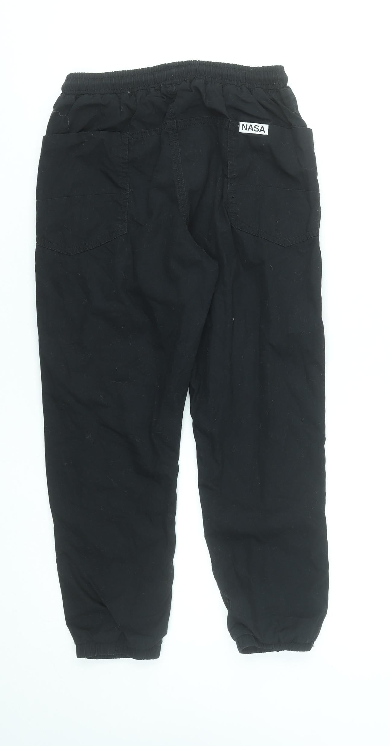 Next Boys Black NASA Jogger Trousers 10 Years Cotton Elastic Waist