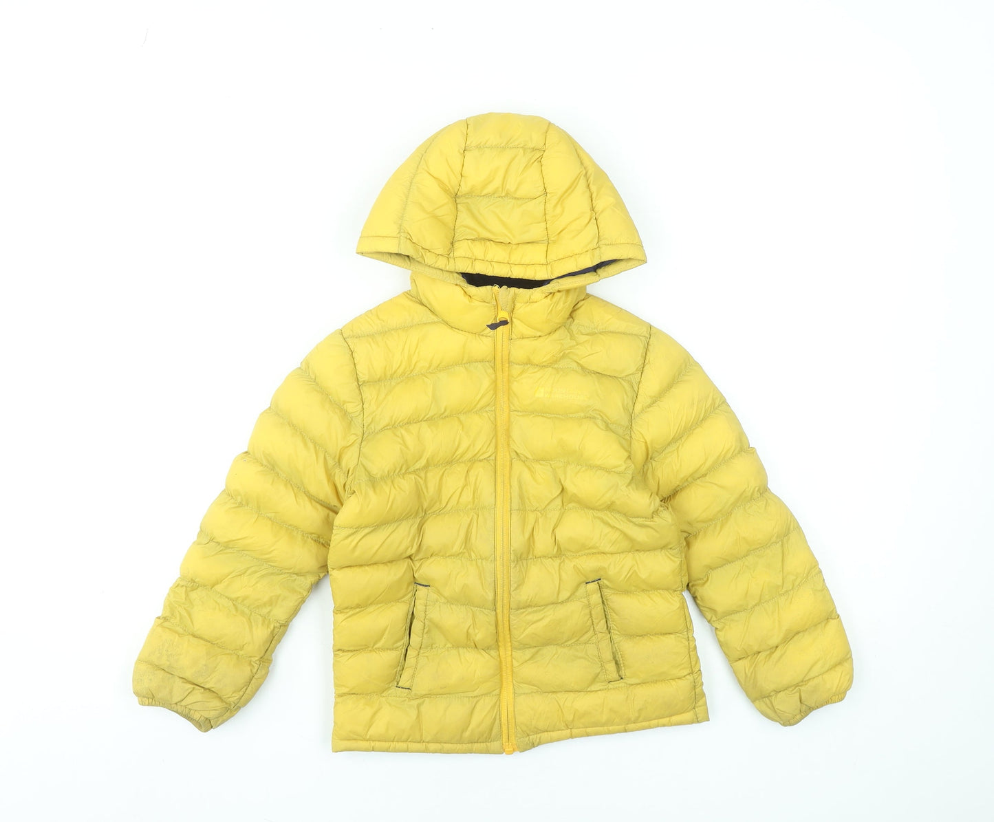Mountain Warehouse Boys Yellow Hooded Puffer Jacket 5-6 Years Water Resistant