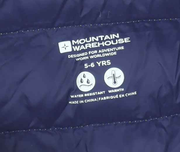 Mountain Warehouse Boys Yellow Hooded Puffer Jacket 5-6 Years Water Resistant
