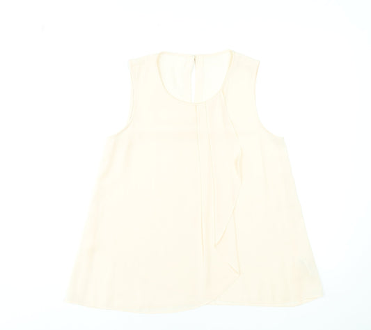 St. Bernard Beige Sleeveless Chiffon Blouse Women’s Size 10