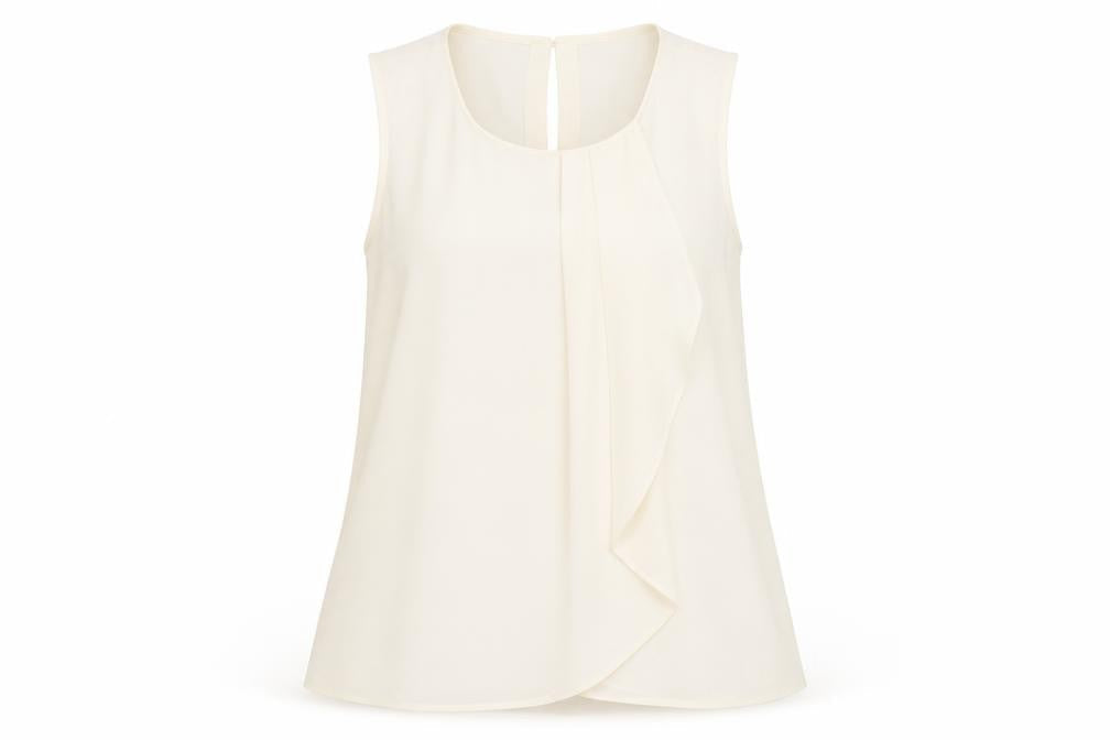 St. Bernard Beige Sleeveless Chiffon Blouse Women’s Size 10